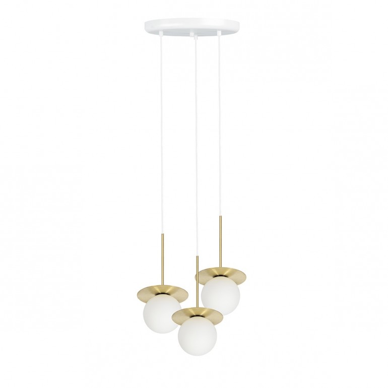 Lámpara colgante de techo triple BORRA B 3P de latón