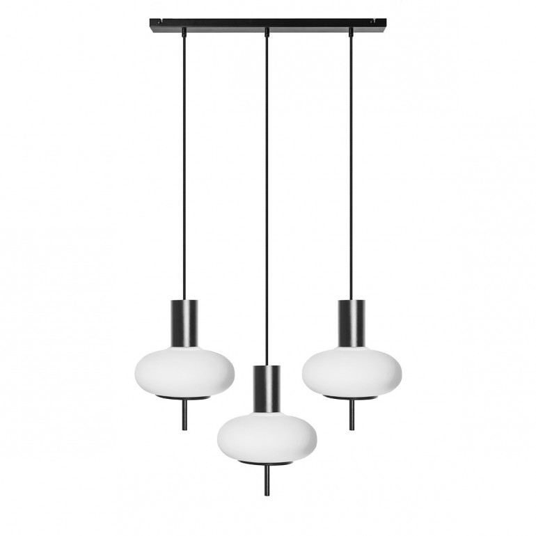 Lámpara de techo triple TORNI A 3L negra