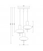 Potrójna sufitowa lampa wisząca TORNI A 3P czarna Ummo