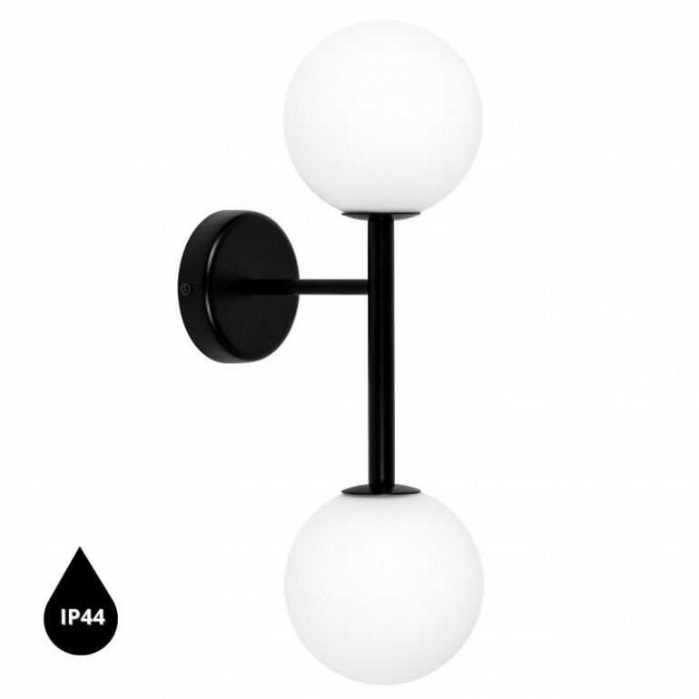 Aplique / aplique KOP B negro con estanqueidad IP44 aumentada