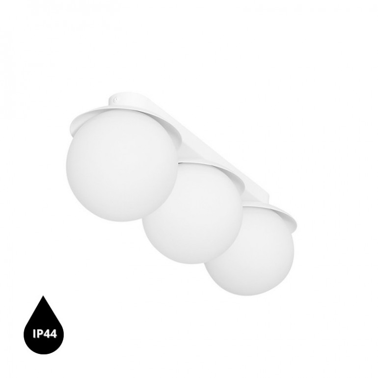 Lámpara de techo / plafón KUUL B blanco con estanqueidad IP44 aumentada