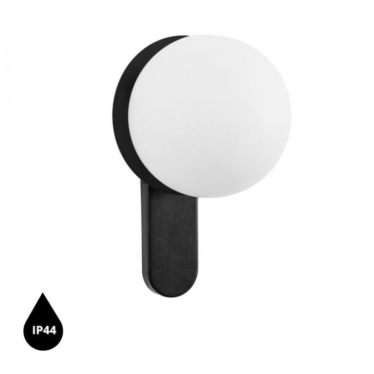 Aplique / aplique KUUL D negro con estanqueidad IP44 aumentada