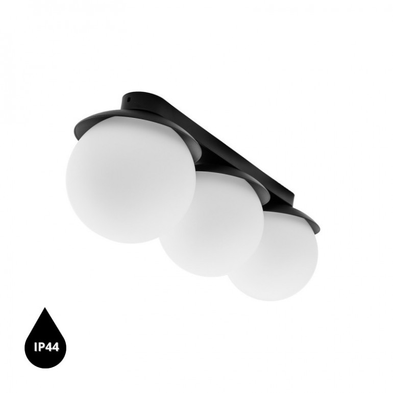 Lámpara de techo / plafón KUUL B negro con estanqueidad IP44 aumentada