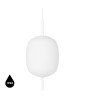 Sufitowa lampa wisząca EPLI MINI mały biały szklany klosz i czarne mocowanie UMMO