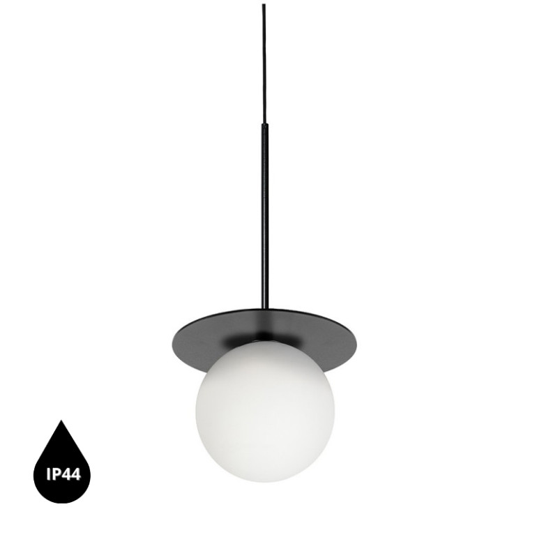 Lámpara colgante de techo negra BORRA B IP44