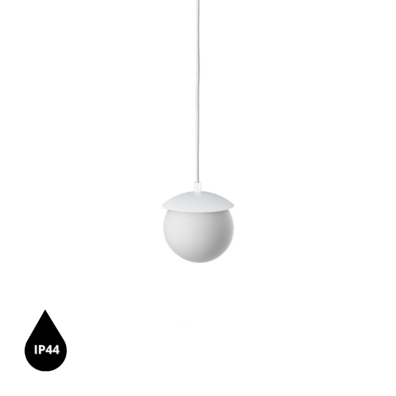 Lámpara colgante de techo KUUL F blanca IP44