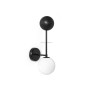 Lampa ścienna OIO B czarna z dekoracyjną drewnianą kulą UMMO