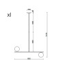 Lampa sufitowa Suguri C w rozmiarze XL biała na rurce z białymi szklanymi kulami UMMO