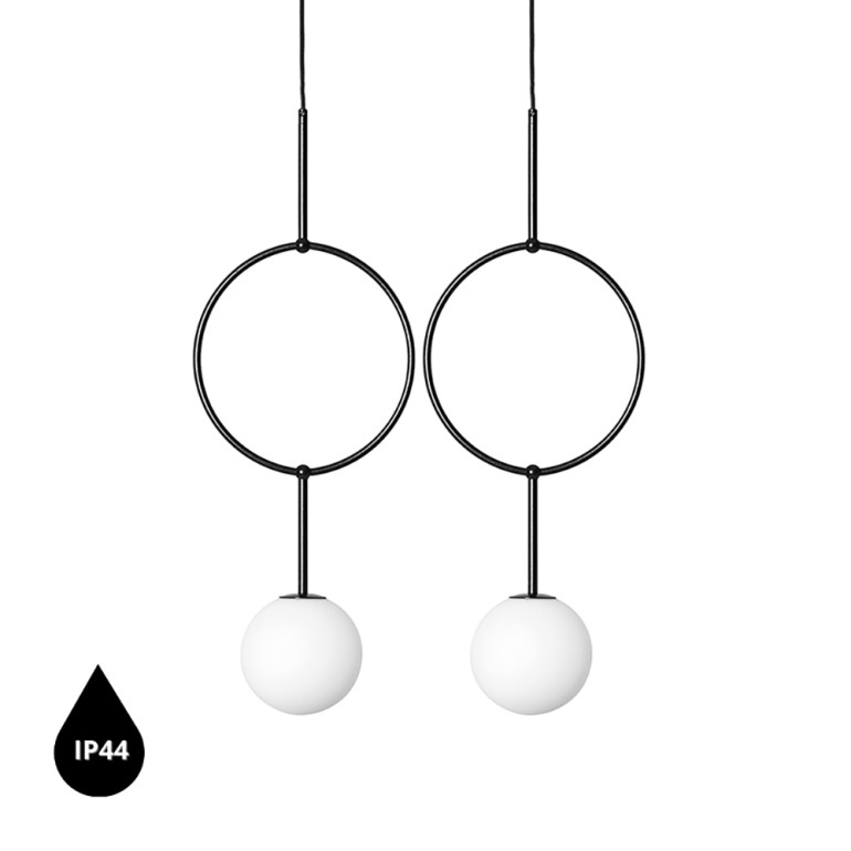 Plafón doble ISUULLA B negro IP44
