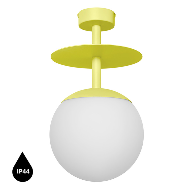 PLAAT B lámpara de techo / plafón amarillo con estanqueidad IP44 aumentada